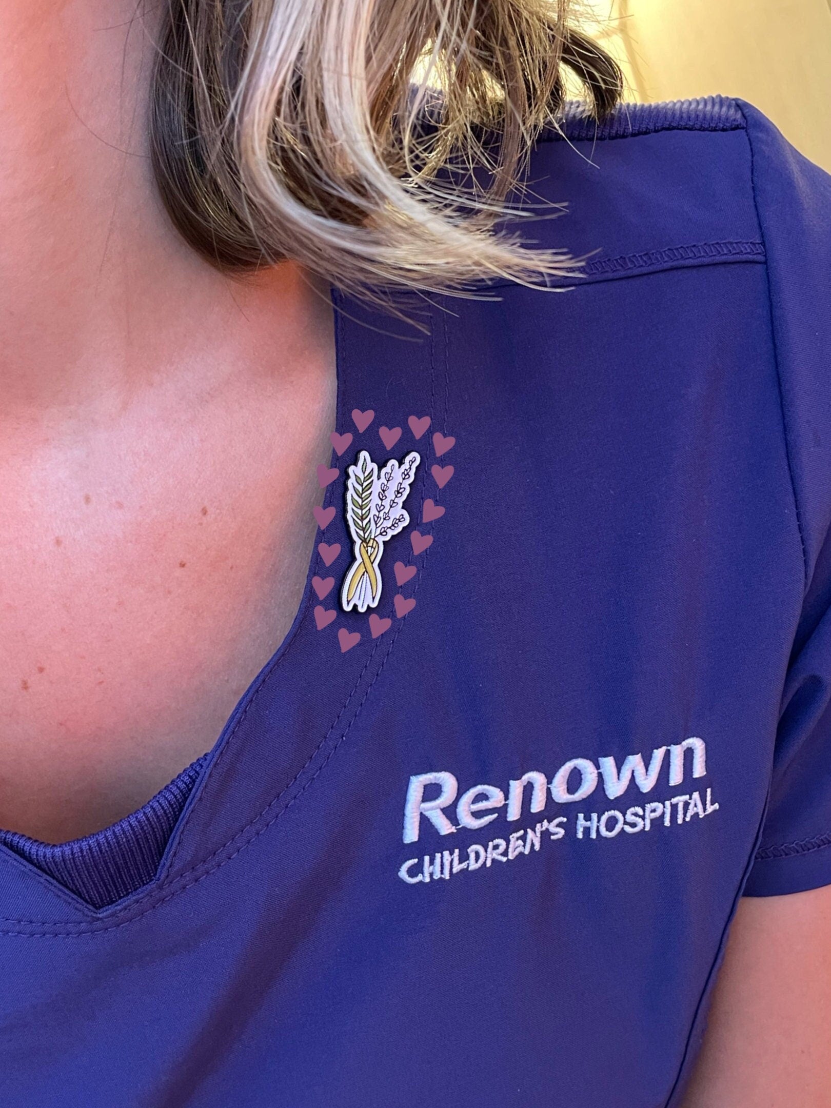 Childhood Cancer/ Sarcoma Floral Ribbon - Enamel Pin