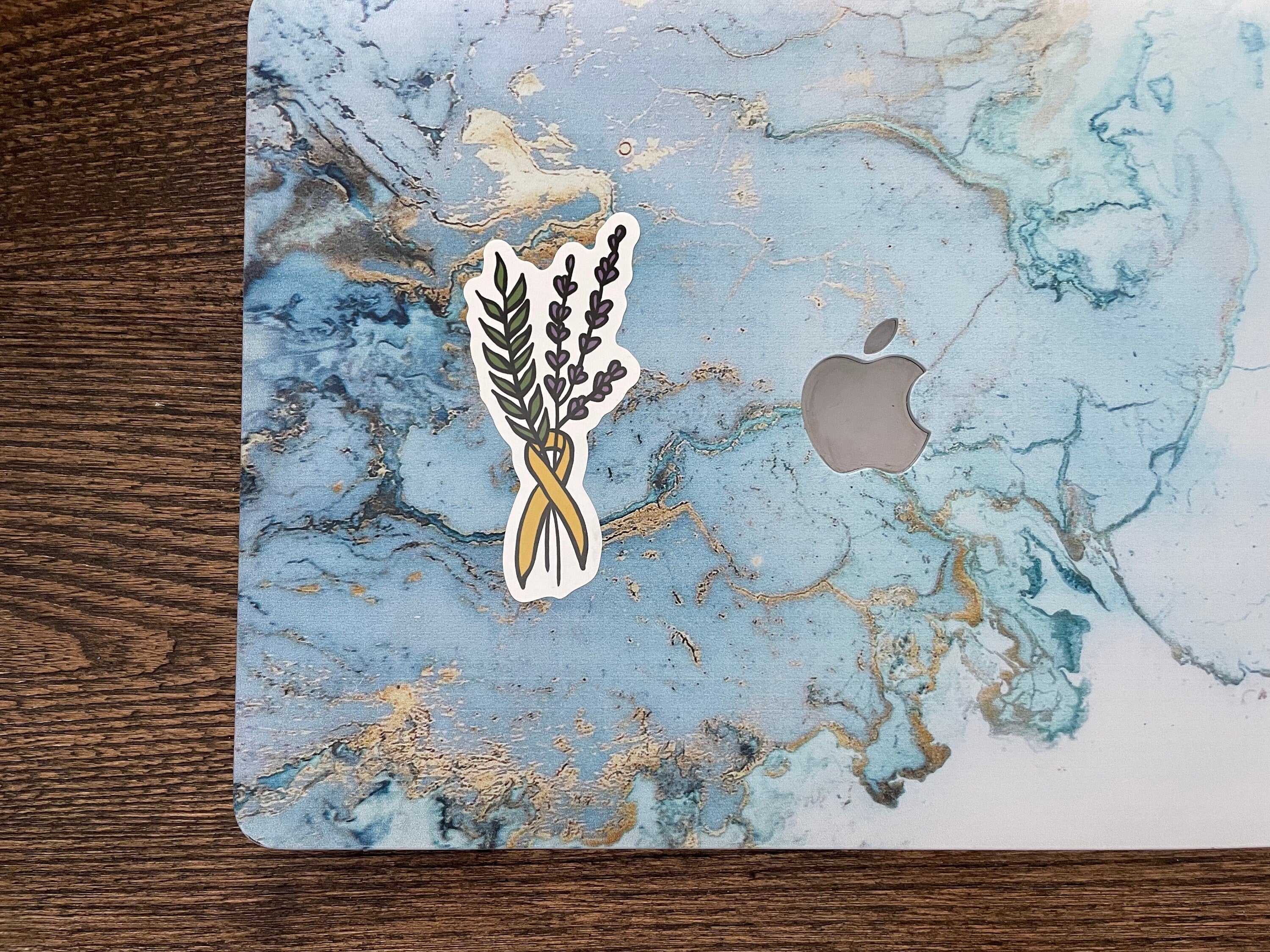 Childhood Cancer/ Sarcoma Floral Ribbon - Waterproof Sticker