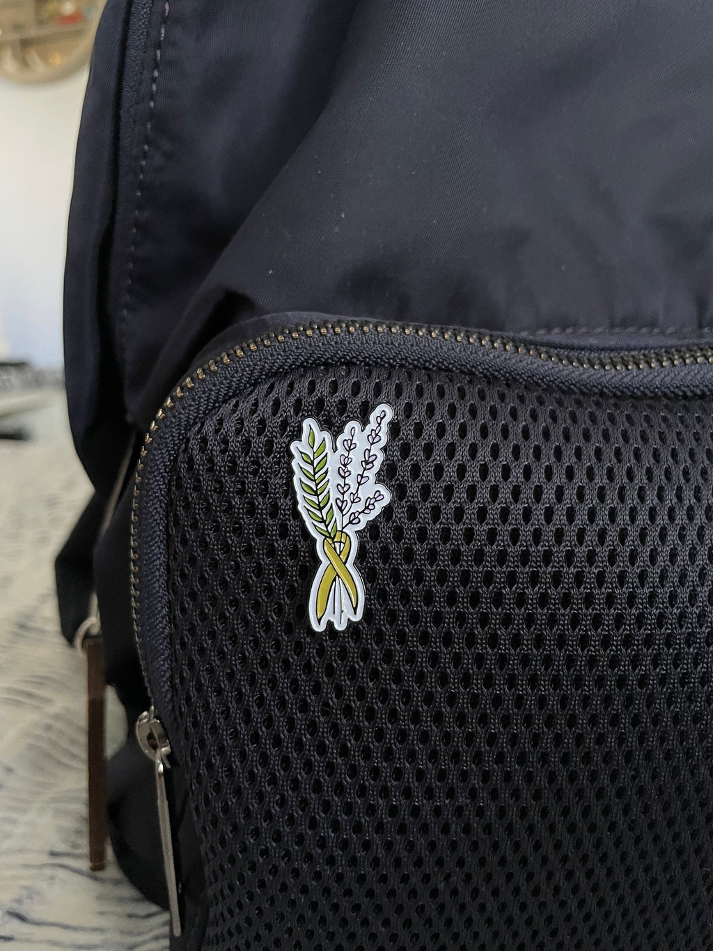 Childhood Cancer/ Sarcoma Floral Ribbon - Enamel Pin