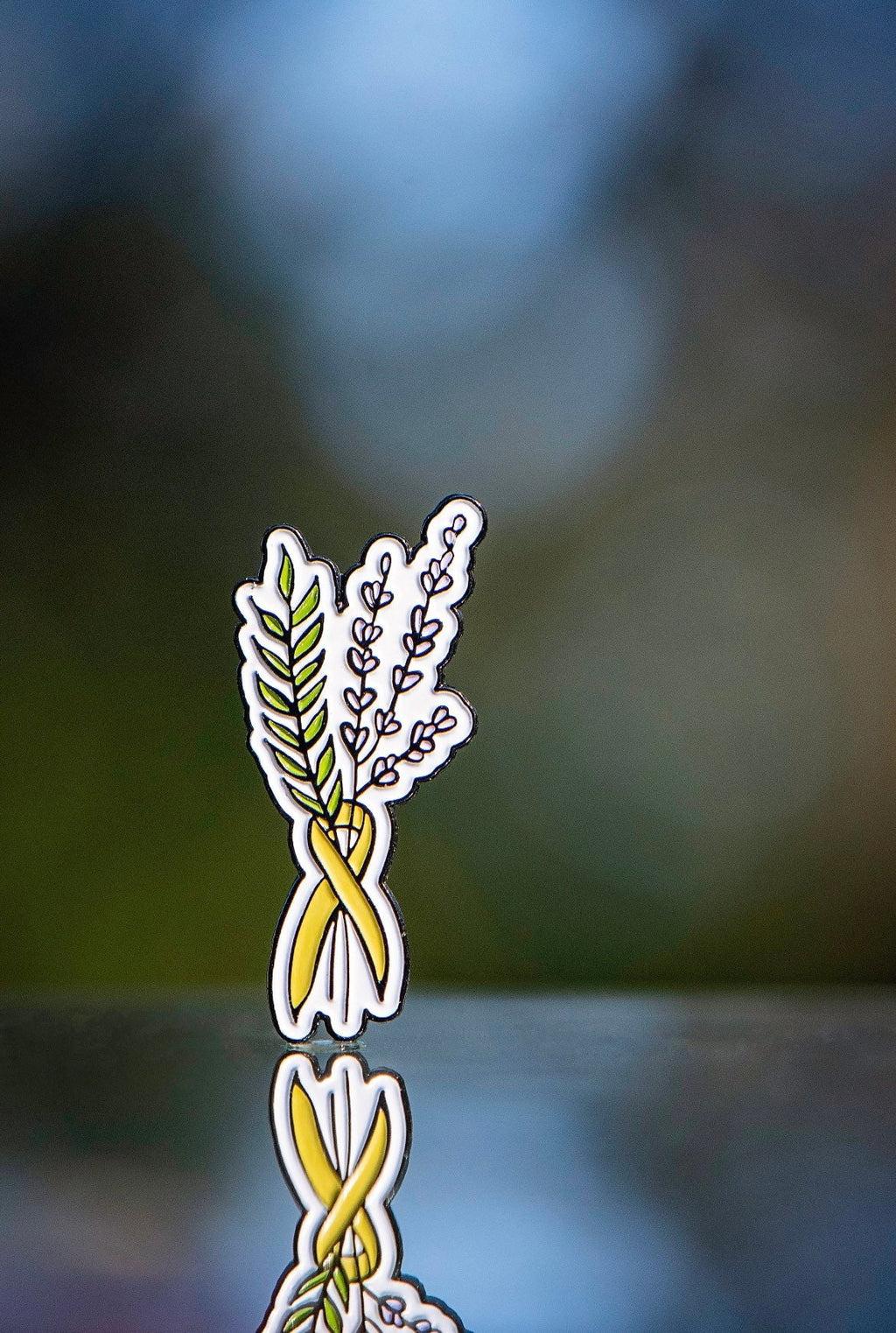 Childhood Cancer/ Sarcoma Floral Ribbon - Enamel Pin