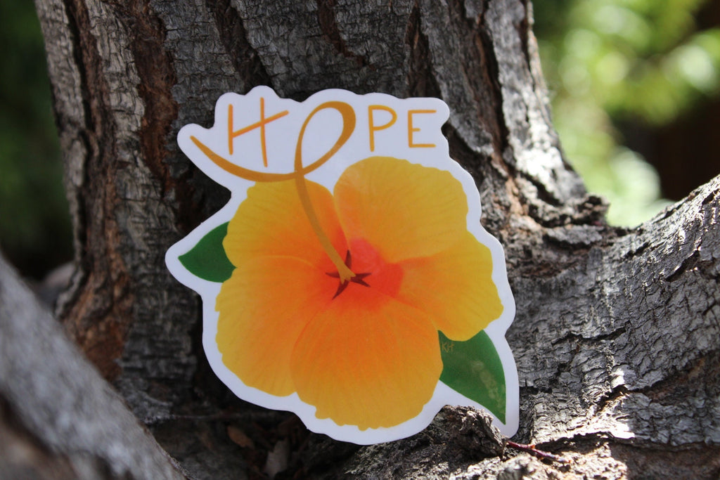 Hibiscus of Hope Sticker