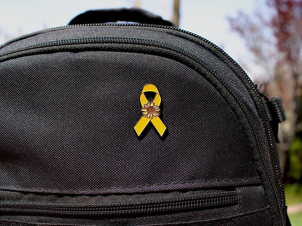 Childhood Cancer/ Sarcoma Sunflower Ribbon - Enamel Pin