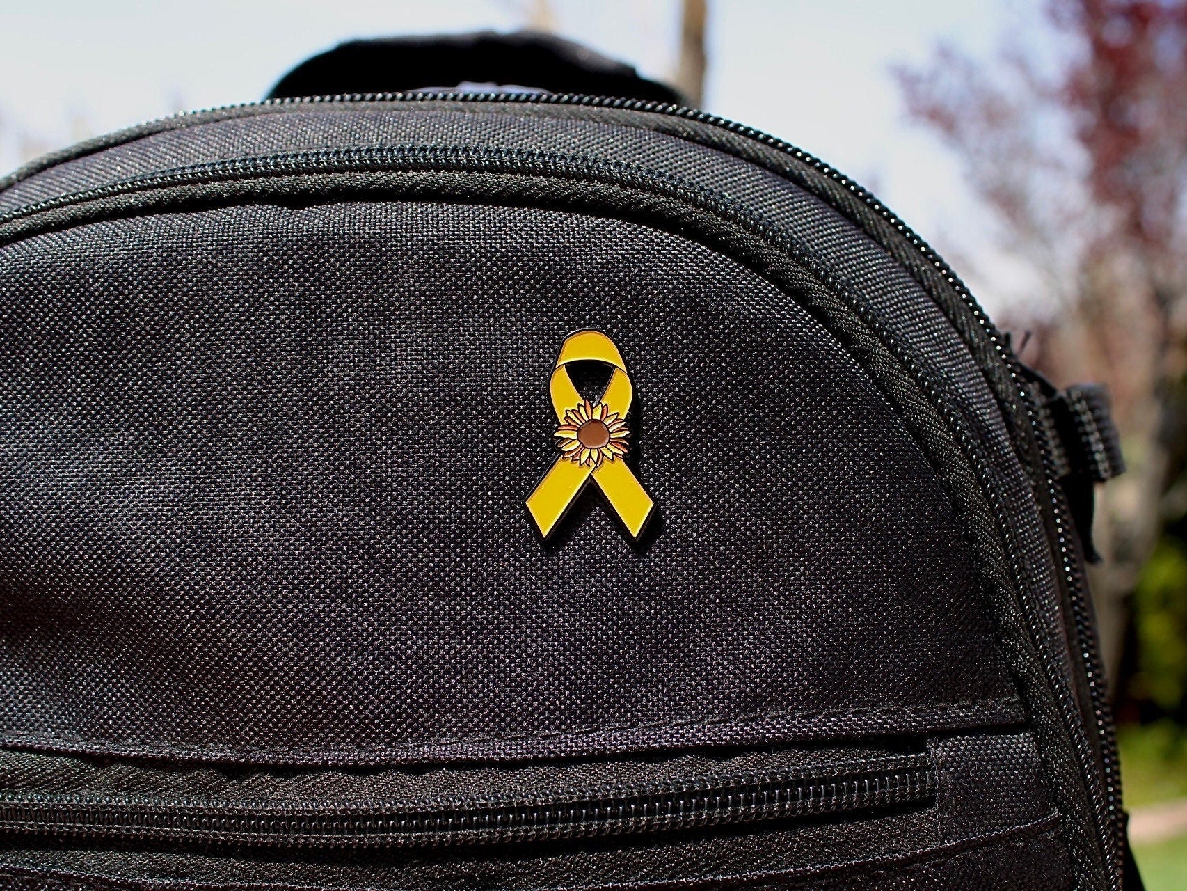Childhood Cancer/ Sarcoma Sunflower Ribbon - Enamel Pin
