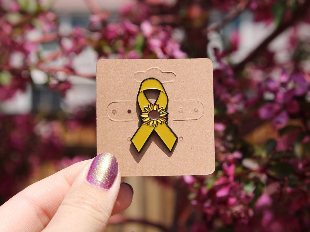 Childhood Cancer/ Sarcoma Sunflower Ribbon - Enamel Pin
