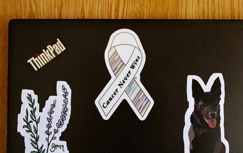 Cancer Never Wins Waterproof Sticker