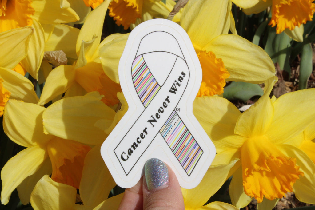 Cancer Never Wins Waterproof Sticker
