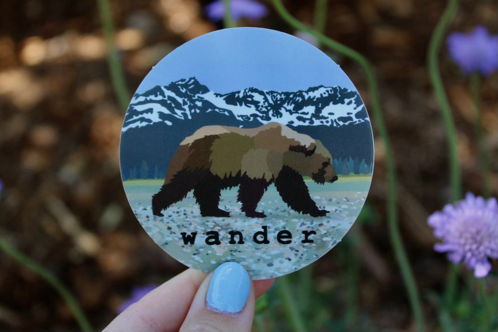 Wander Bear Waterproof Sticker