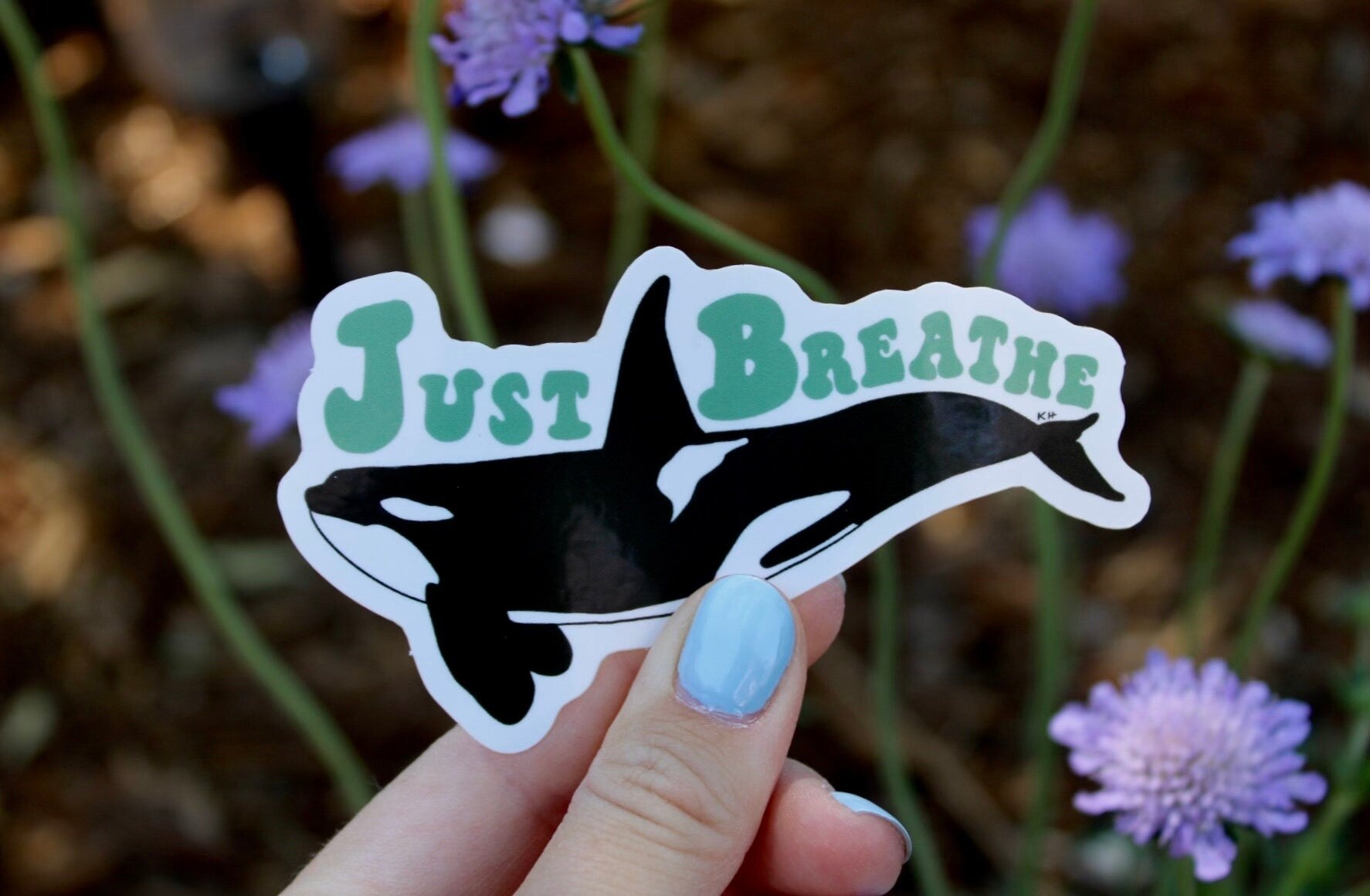 Just Breathe Orca Sticker