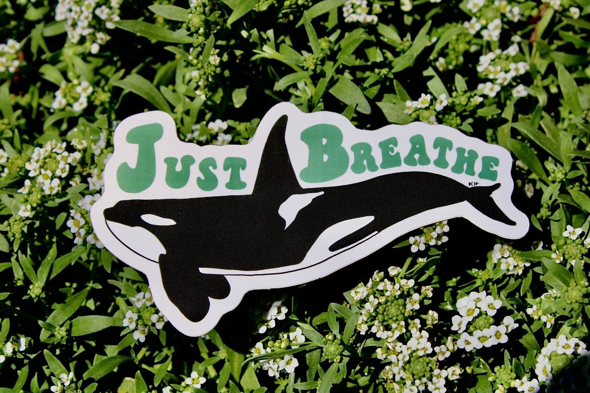 Just Breathe Orca Sticker