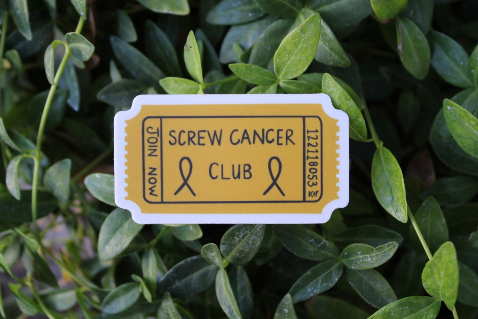 Screw Cancer Club Waterproof Sticker