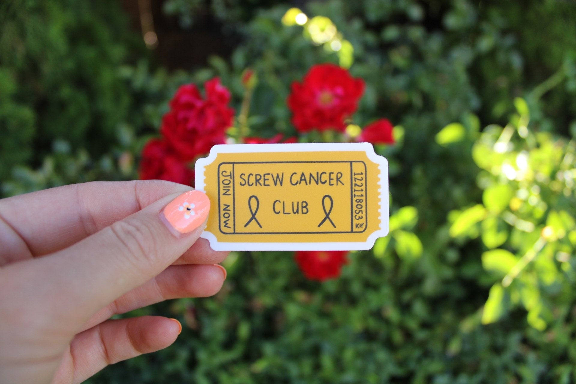 Screw Cancer Club Waterproof Sticker