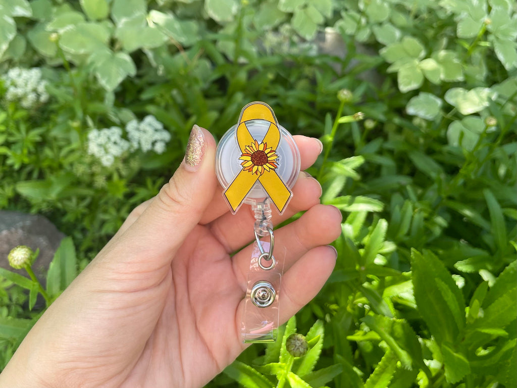 Childhood Cancer/ Sarcoma Sunflower Ribbon - Badge Reel