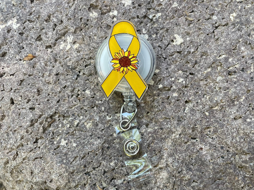 Childhood Cancer/ Sarcoma Sunflower Ribbon - Badge Reel
