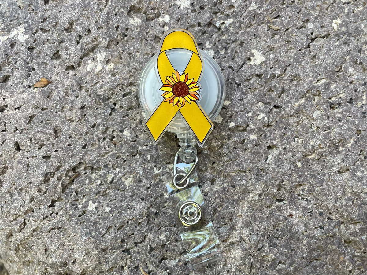 Childhood Cancer/ Sarcoma Sunflower Ribbon - Badge Reel