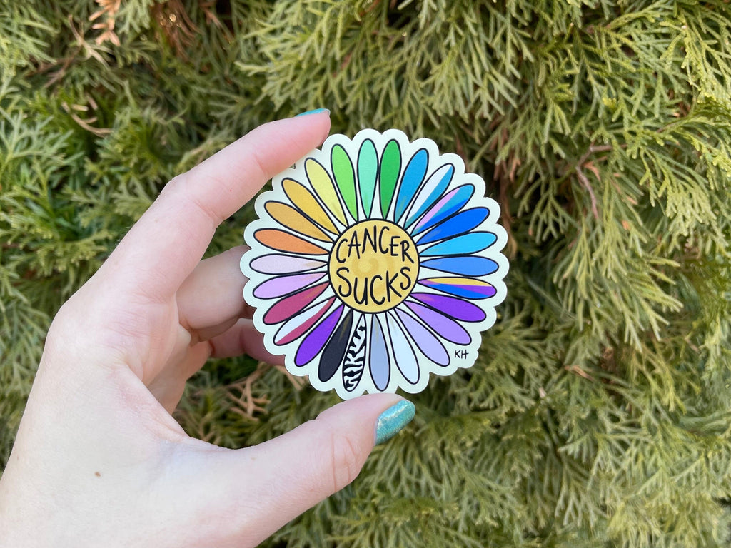 Multi-Color Cancer Sucks Daisy - Large Magnet