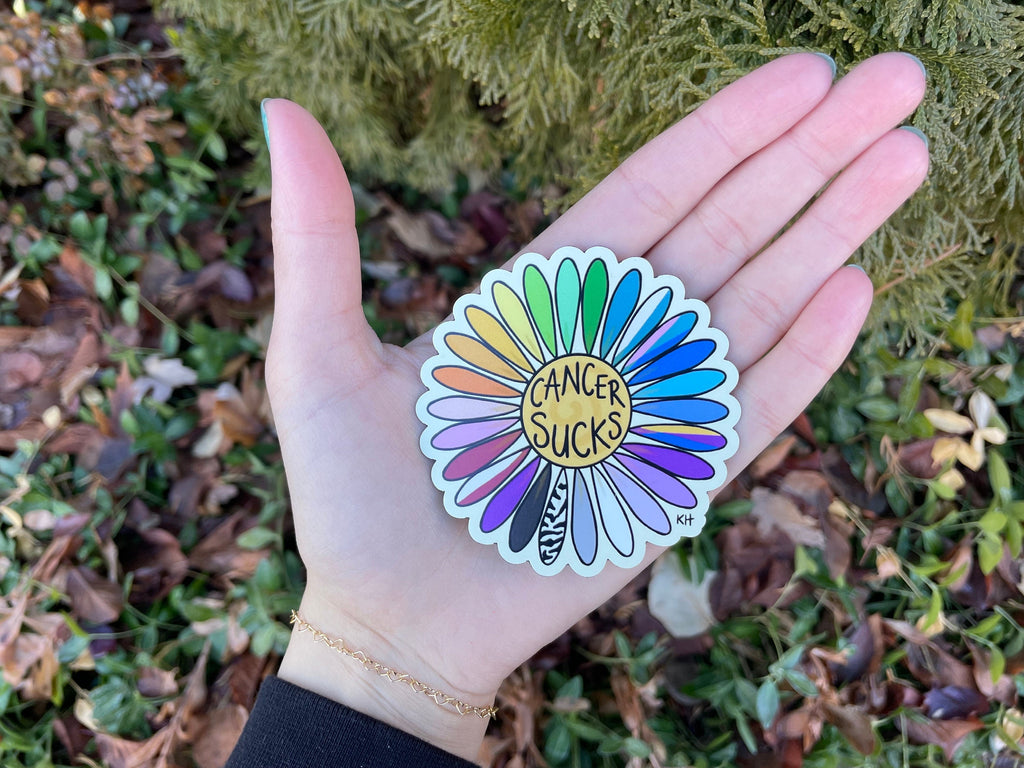 Multi-Color Cancer Sucks Daisy - Large Magnet