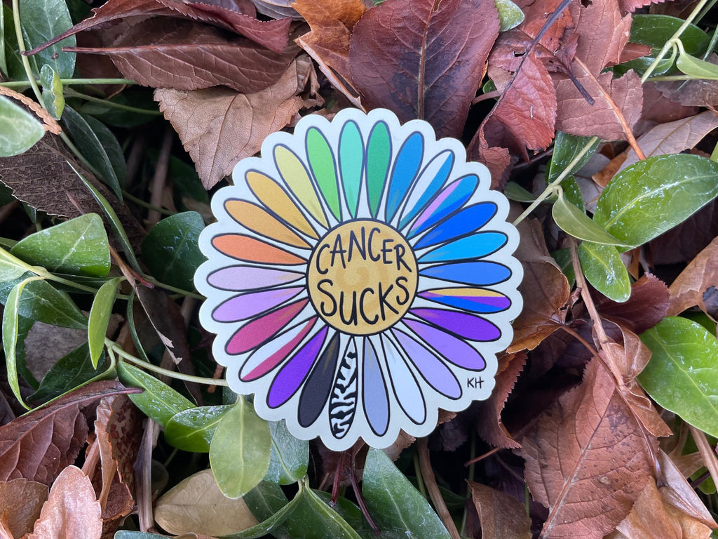 Multi-Color Cancer Sucks Daisy - Large Magnet
