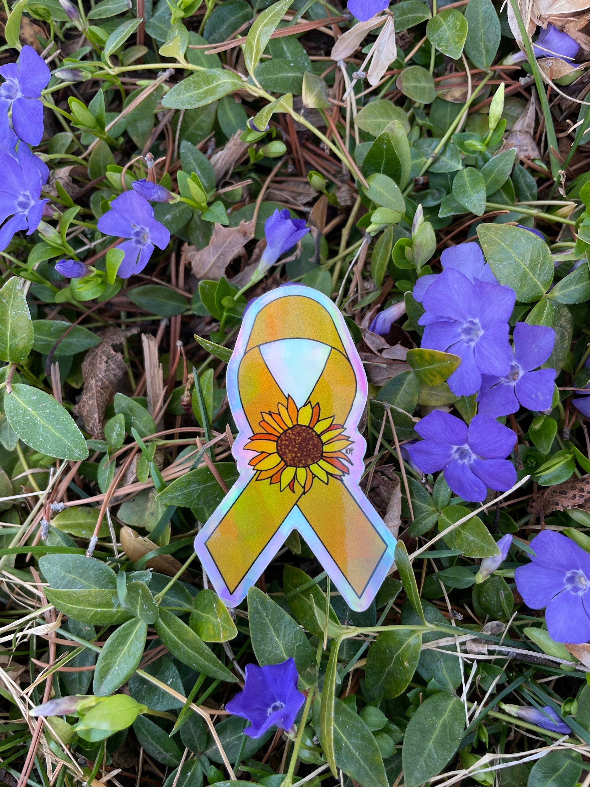 Childhood Cancer Ribbon - Waterproof Sticker