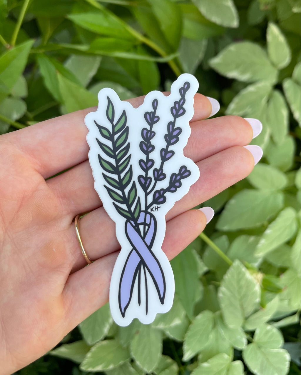 Stomach/Gastric Cancer Floral Ribbon -Waterproof Sticker