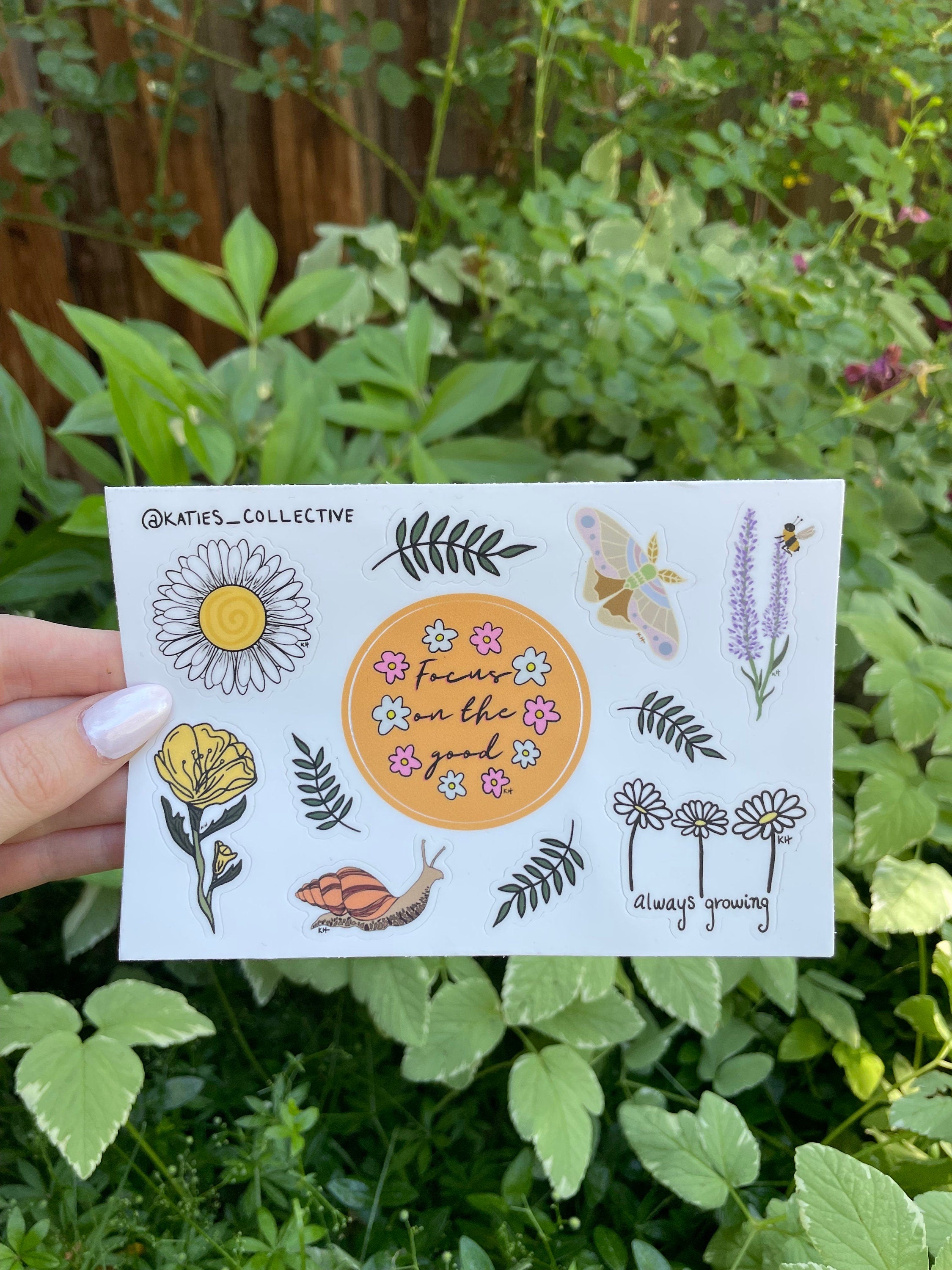 Inspirational Florals - Waterproof Sticker Sheet