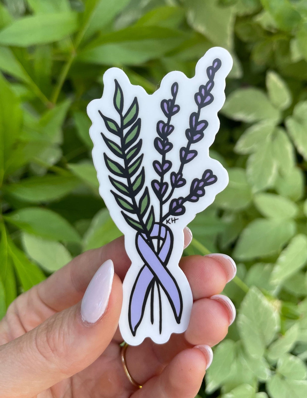 Stomach/Gastric Cancer Floral Ribbon -Waterproof Sticker