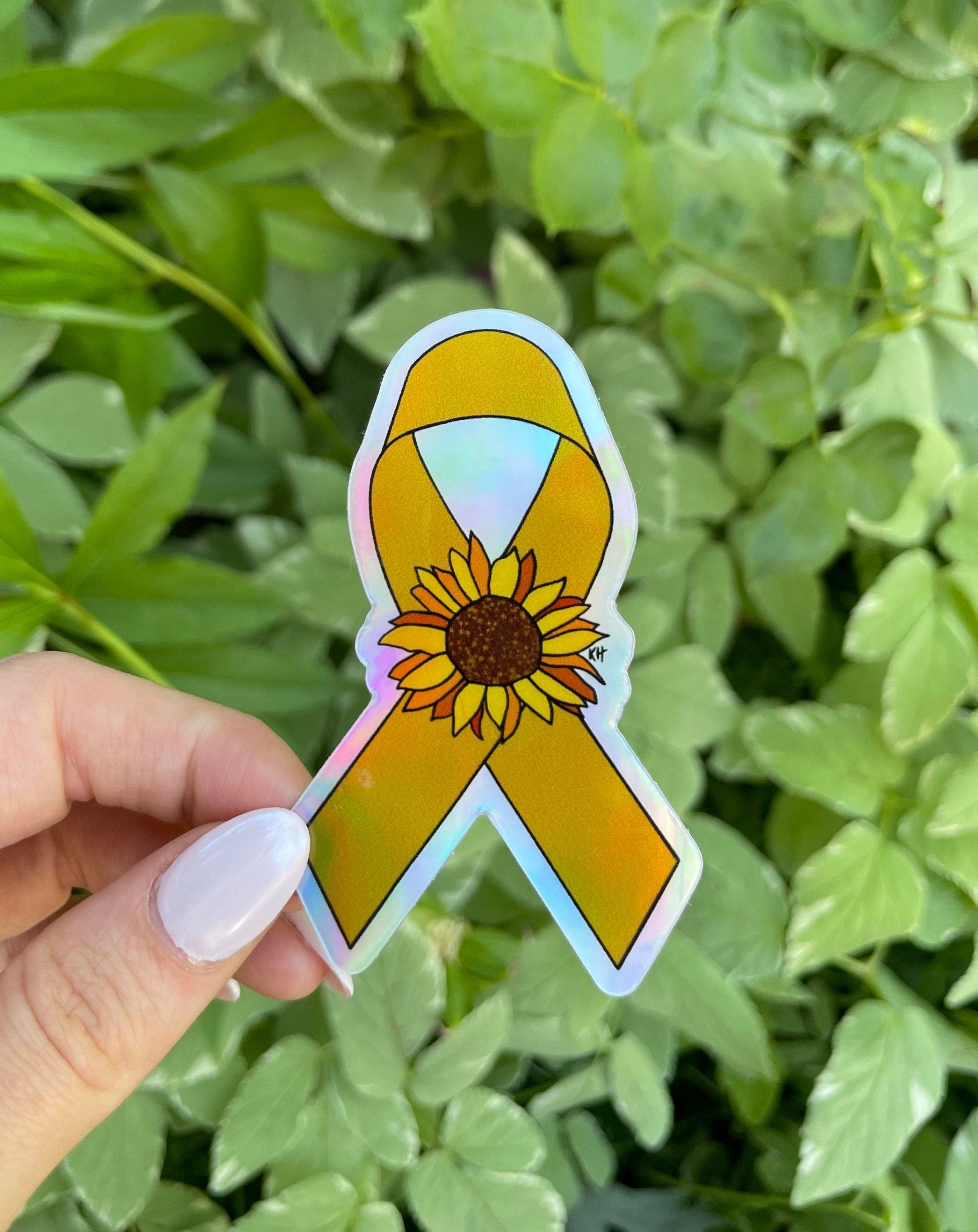 Childhood Cancer Ribbon - Waterproof Sticker