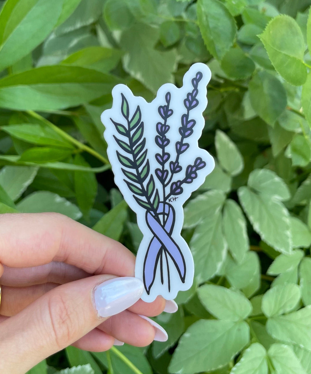 Stomach/Gastric Cancer Floral Ribbon -Waterproof Sticker