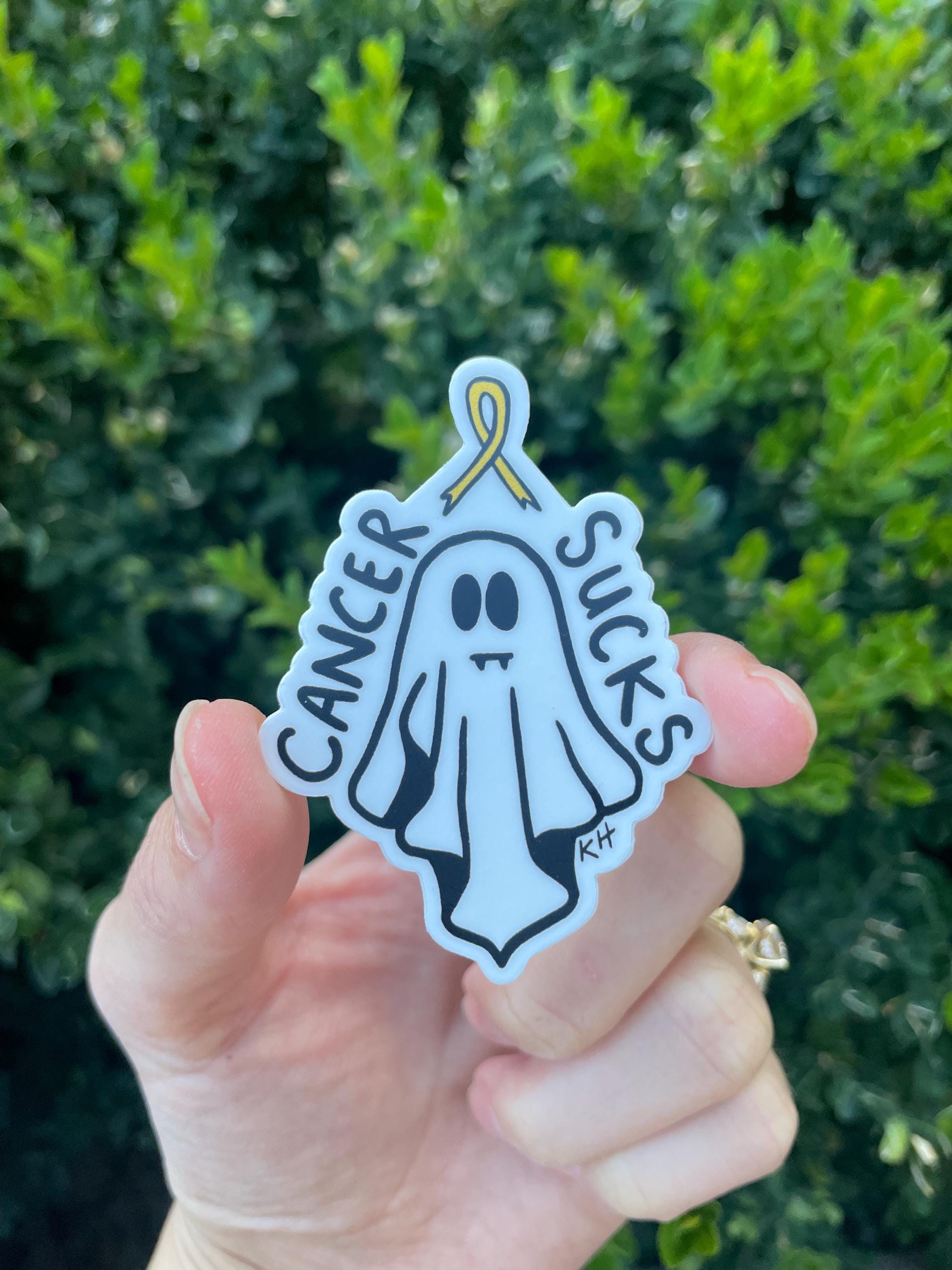Spooky Cancer Sucks - Waterproof Sticker