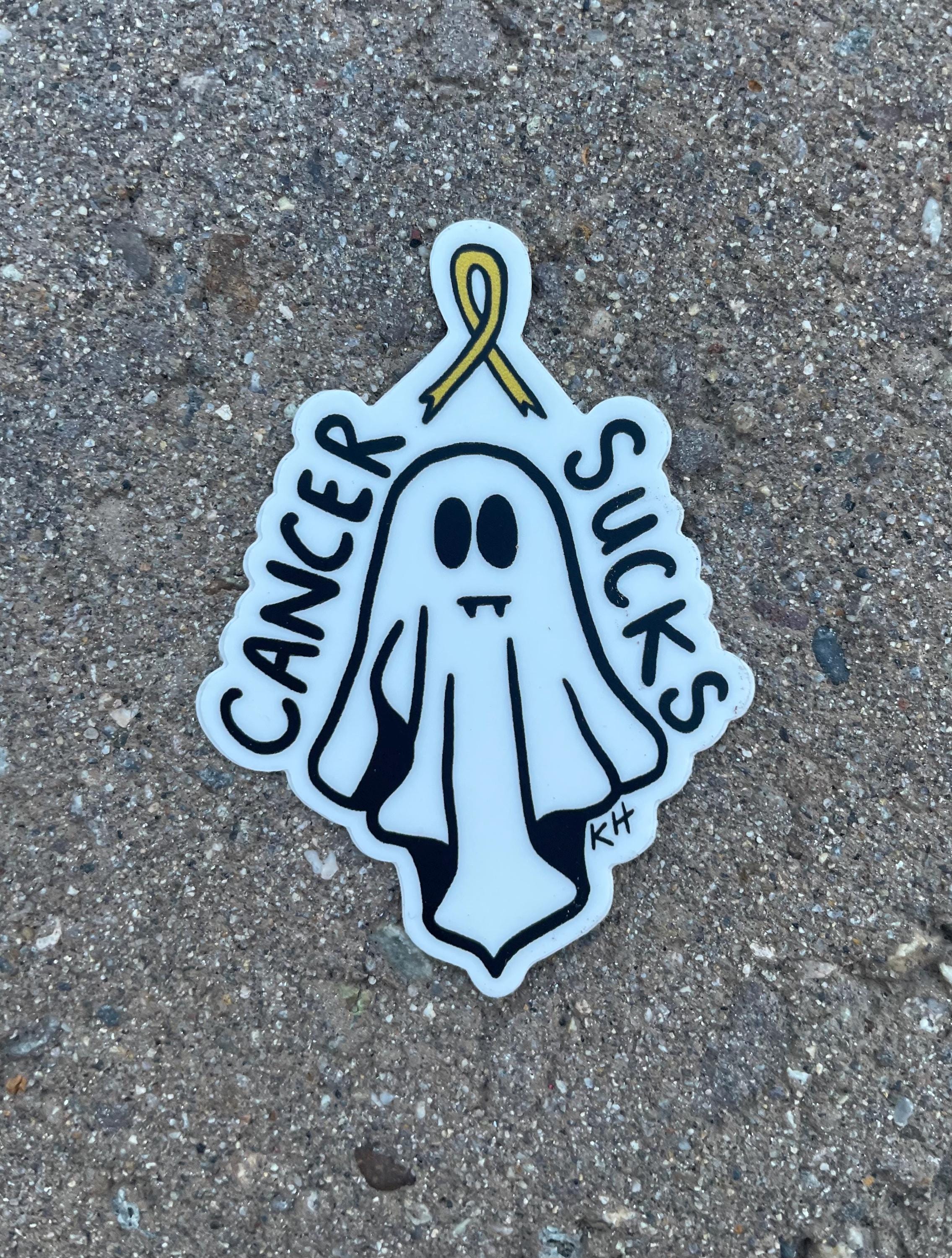 Spooky Cancer Sucks - Waterproof Sticker