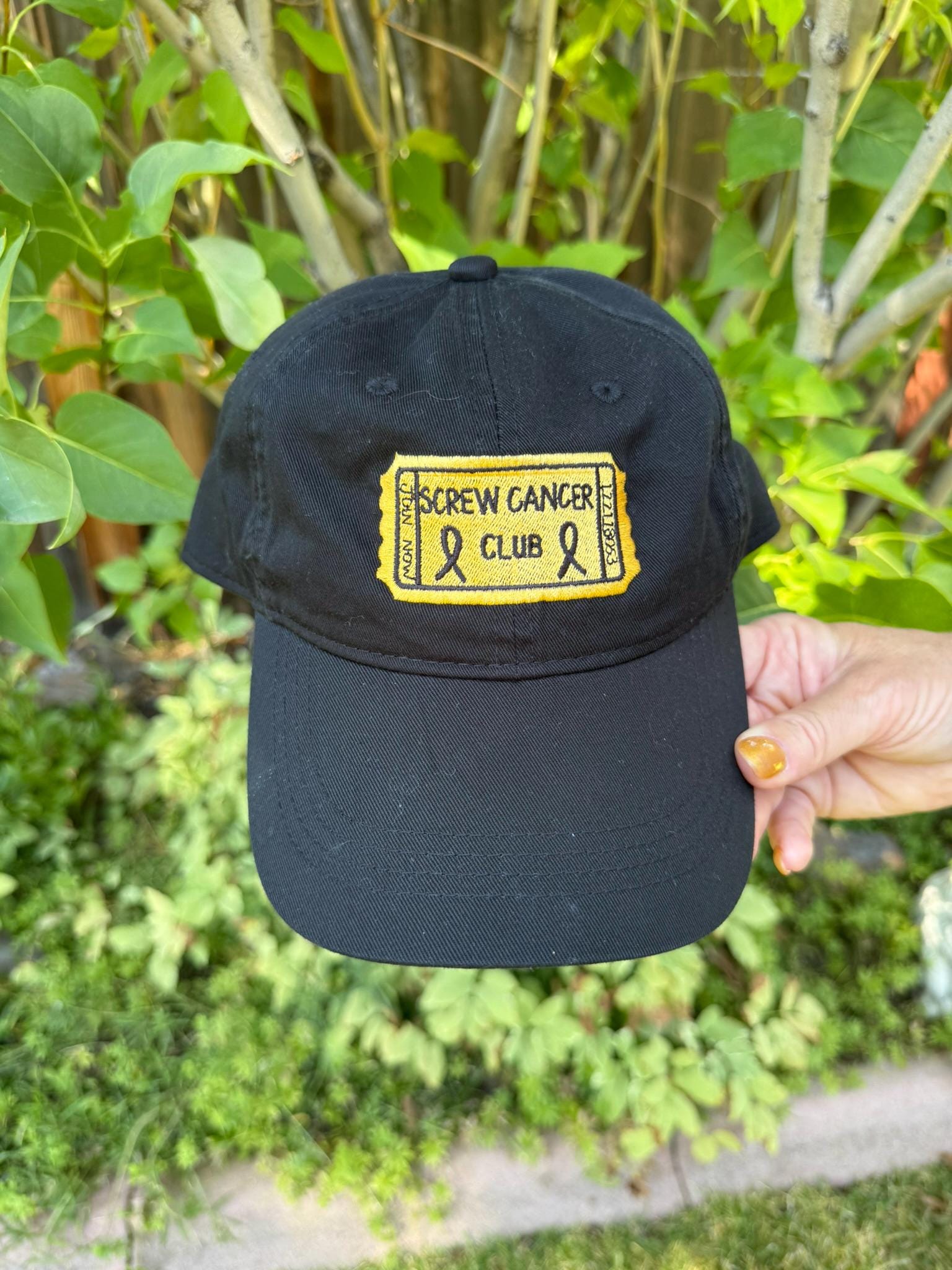 Screw cancer club ticket- HAT- BLACK