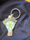 Just A Dreamer Keychain: Hot Air Balloon Design - Childhood Cancer Awareness
