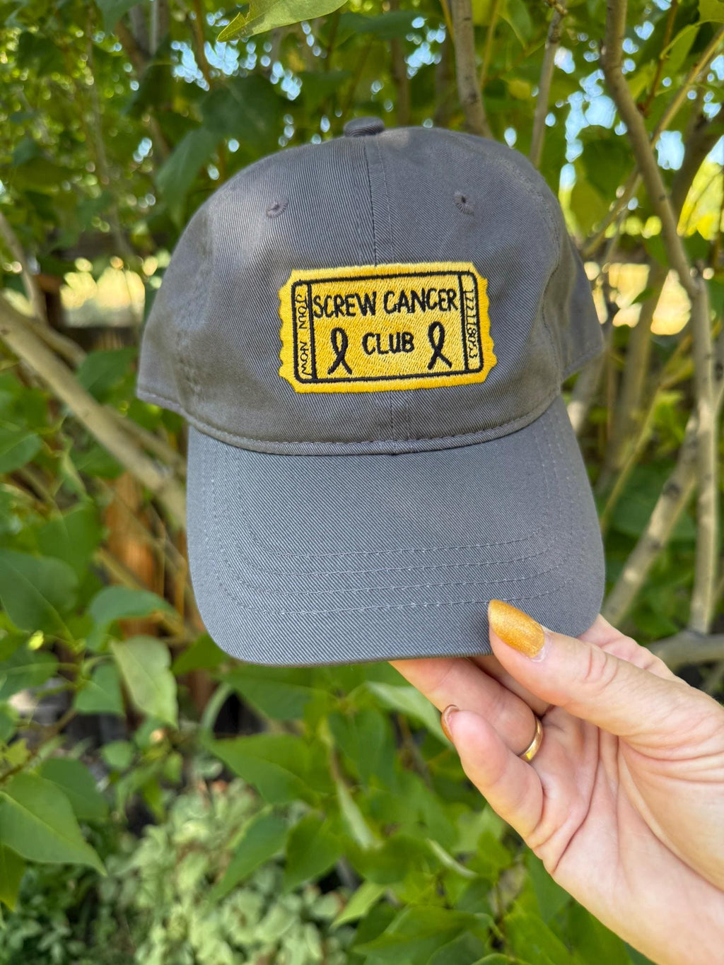 Screw cancer club ticket- HAT-Grey